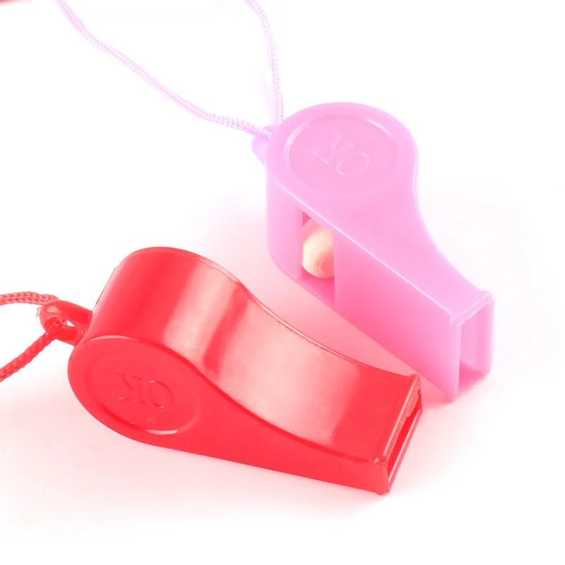 20PCS Loud Referee Whistles - Plastic Cheerleading Accessories for Basketball/Soccer Games, Colorful Party Favors