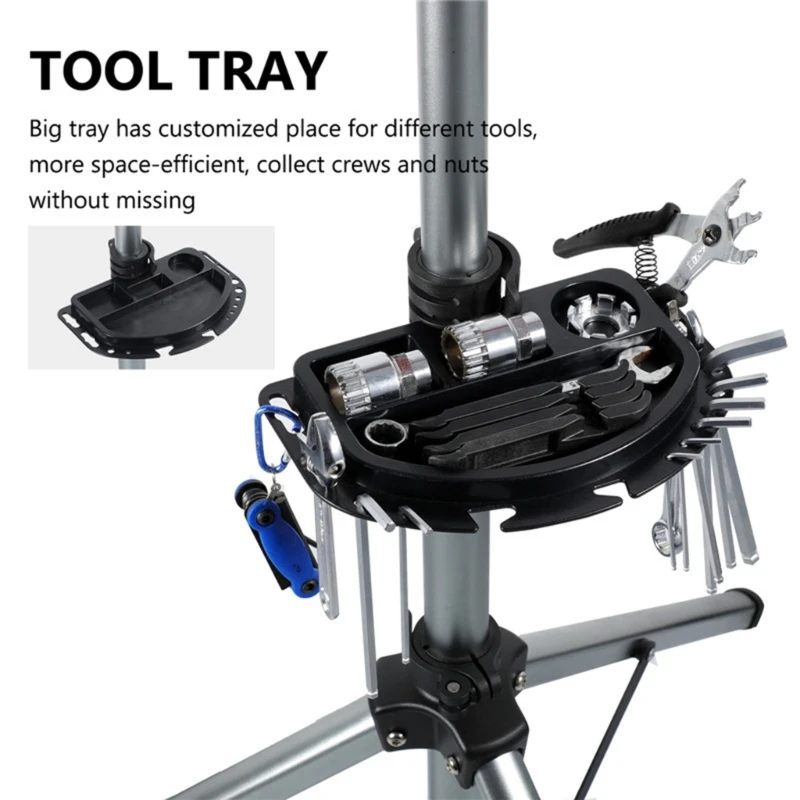 Workshop Bike Repair Tray Secure Mounting Organized Storage Compartments 4XBB