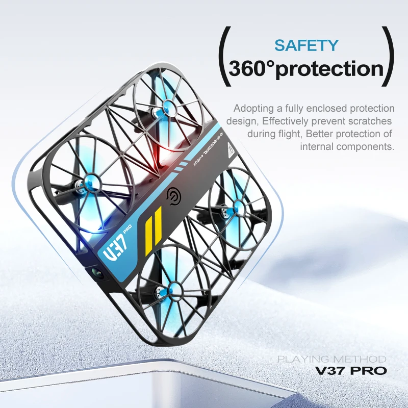 V37 Mesh Fully Protective Pocket Mini Drone Aerial Photography 6K Aircraft Model Remote Control Aircraft Children Toy