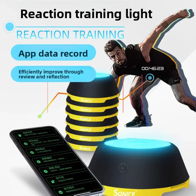 Reaction Training Lights Agility Trainer for Basketball Soccer, Quick Response Portable Coordination Drills Equipment for Sports