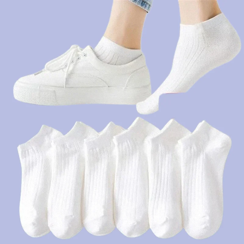 5/10 Pairs 2024 New Cotton Socks Ankle Men Women White Black Sport Invisible Sweat-absorbing Boys Low Cut Tube Boat Socks