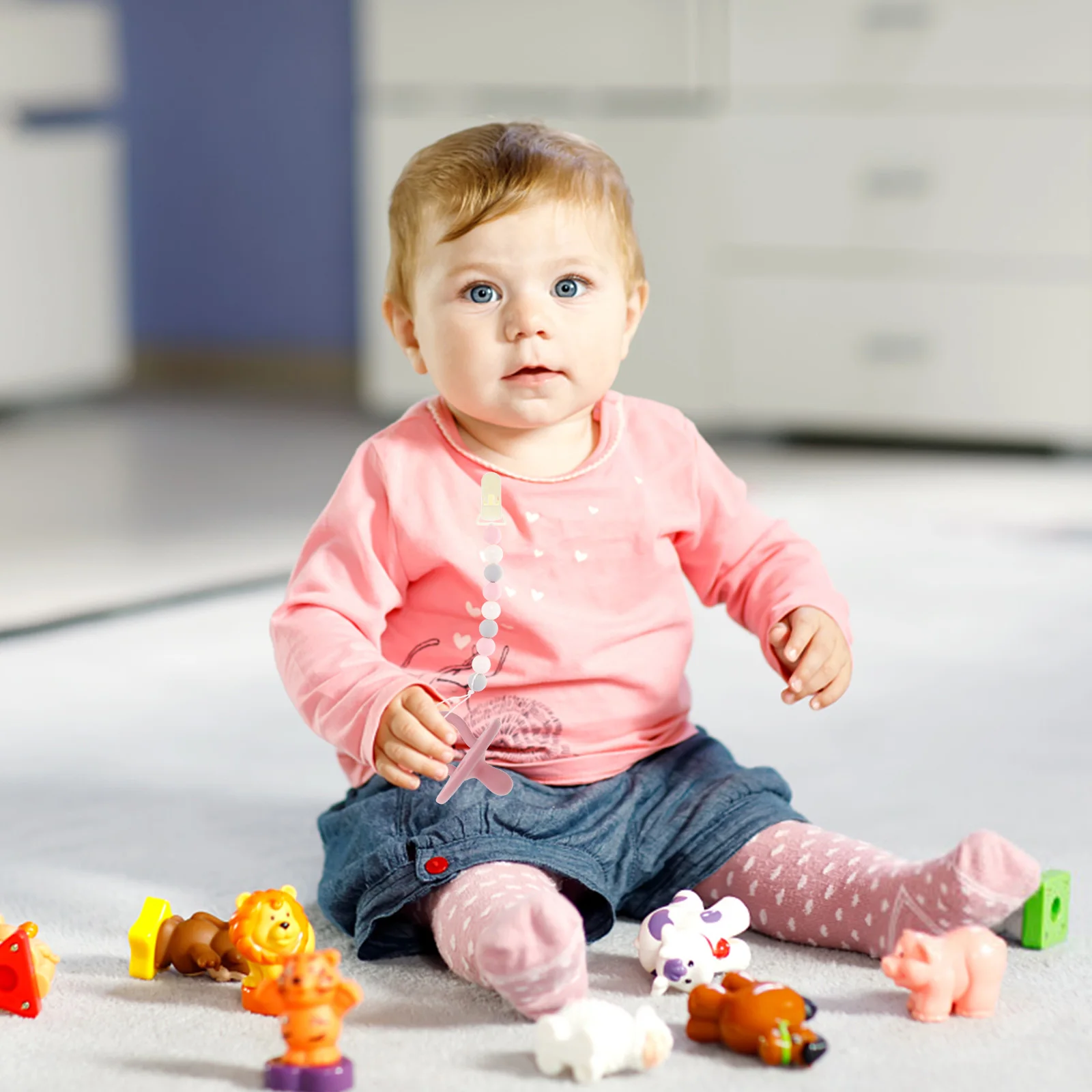 

10Pcs Transparent Plastic Badge Clips Non-Toxic for Infants Clothing Accessories and Craft Projects Baby Pacifier Clips