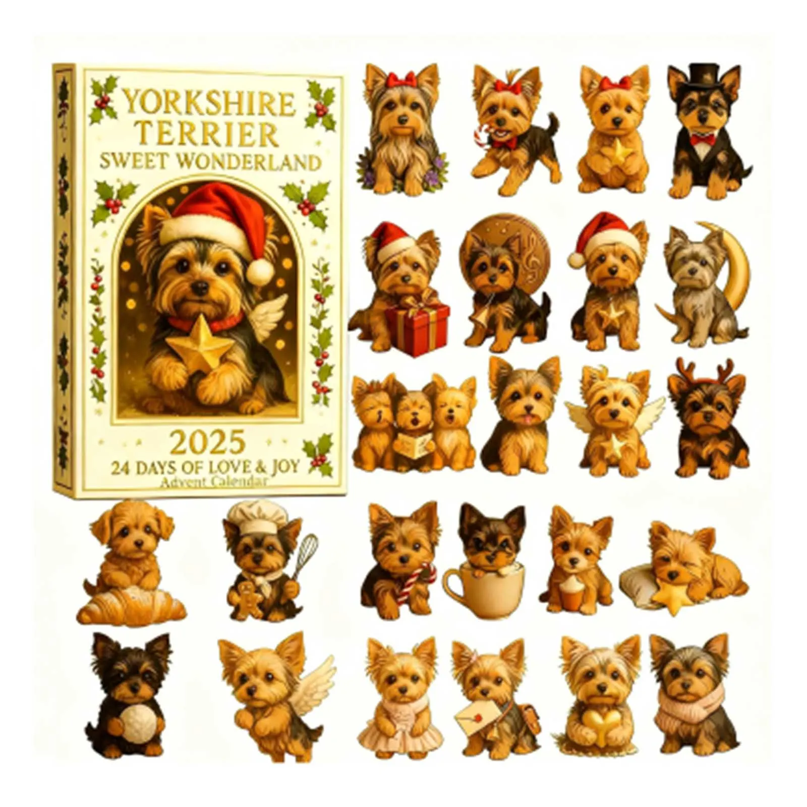 Calendrier de compte à rebours calendrier de l'avent anatomie pendentif de compte à rebours de noël contenant 24 pendentifs en acrylique minuterie de cuisine de vache qui