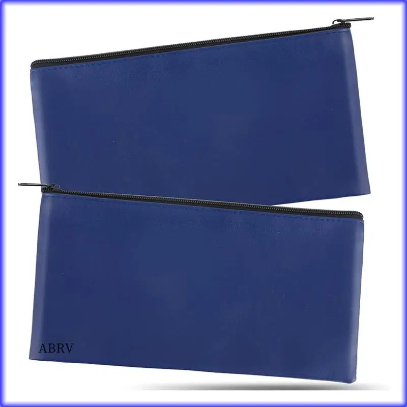 

Highly Recommended-2 PCS Money Bags With Zipper Bank Deposit Cash Bags Organizer Check Wallet Travel Money Pouch For Coin Bills