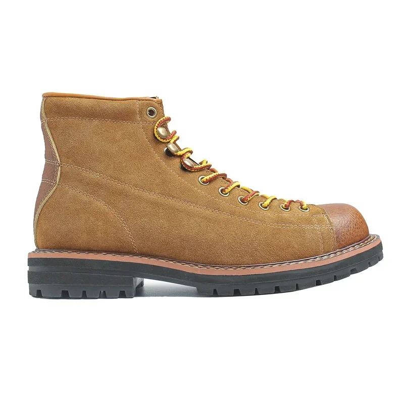 Japanese Vintage Men Casual Shoes Handmade British Cow Suede Tooling Ankle Boots Autumn Winter Platform Desert Motorcycle Boots