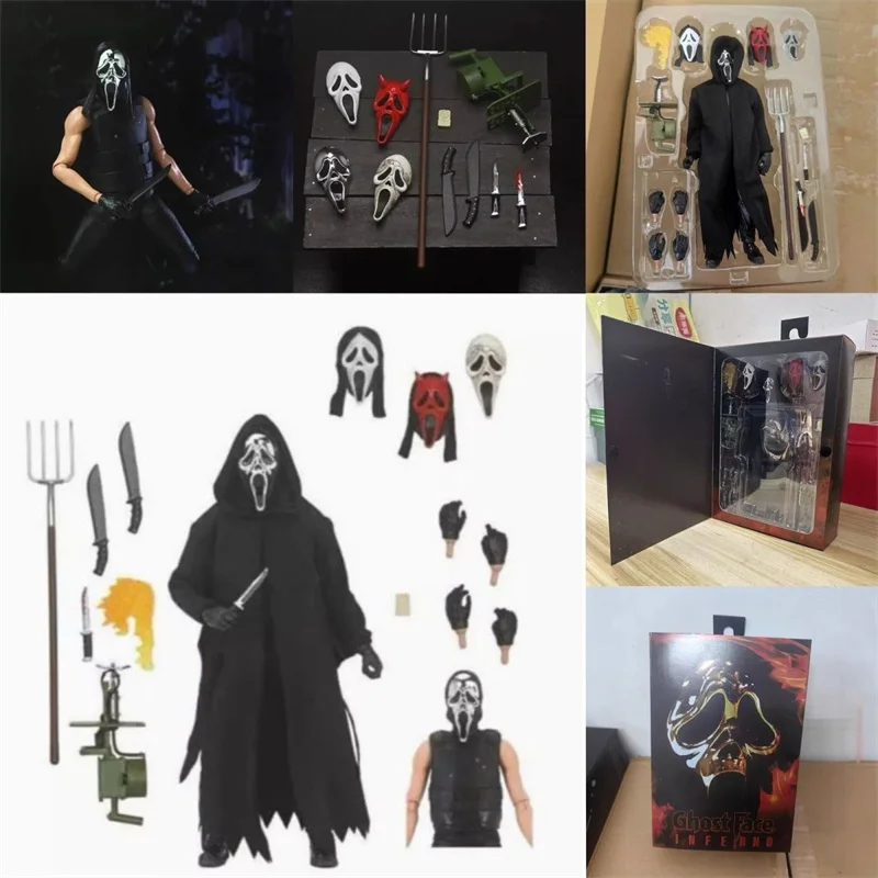 

KO Ghost Face Killer Articulated Scream Action Figure Scream PVC Action Figures 18CM Boxed Collectible Model Toys Gift