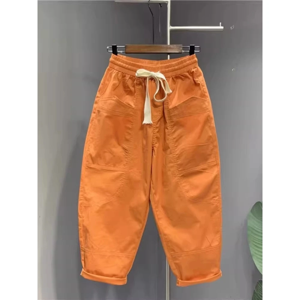 

Summer Casual Harlan Pants Men's Large kets 300 Pou Retro Dad Loose Faionable Polyester Fiber Skin-friendly Breathable