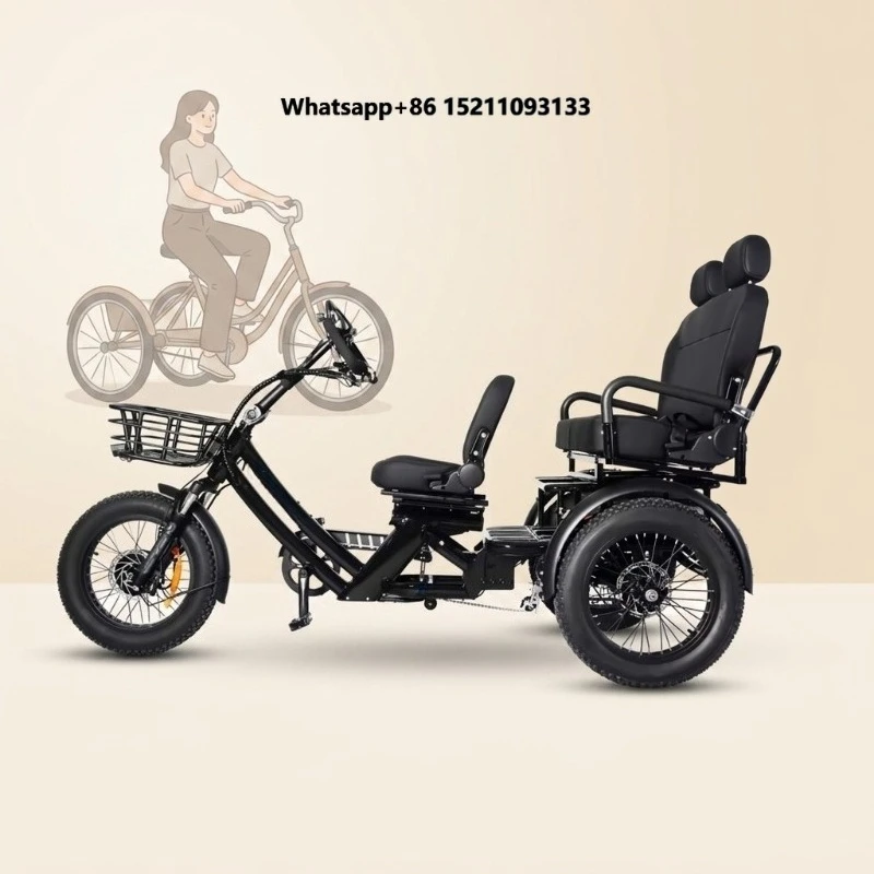 2026 for Adult Tricycle 1500w Dual Motor Electric Tricycle 300KM Long Range Electric Trike 48v 3 Wheel Electric bicycle