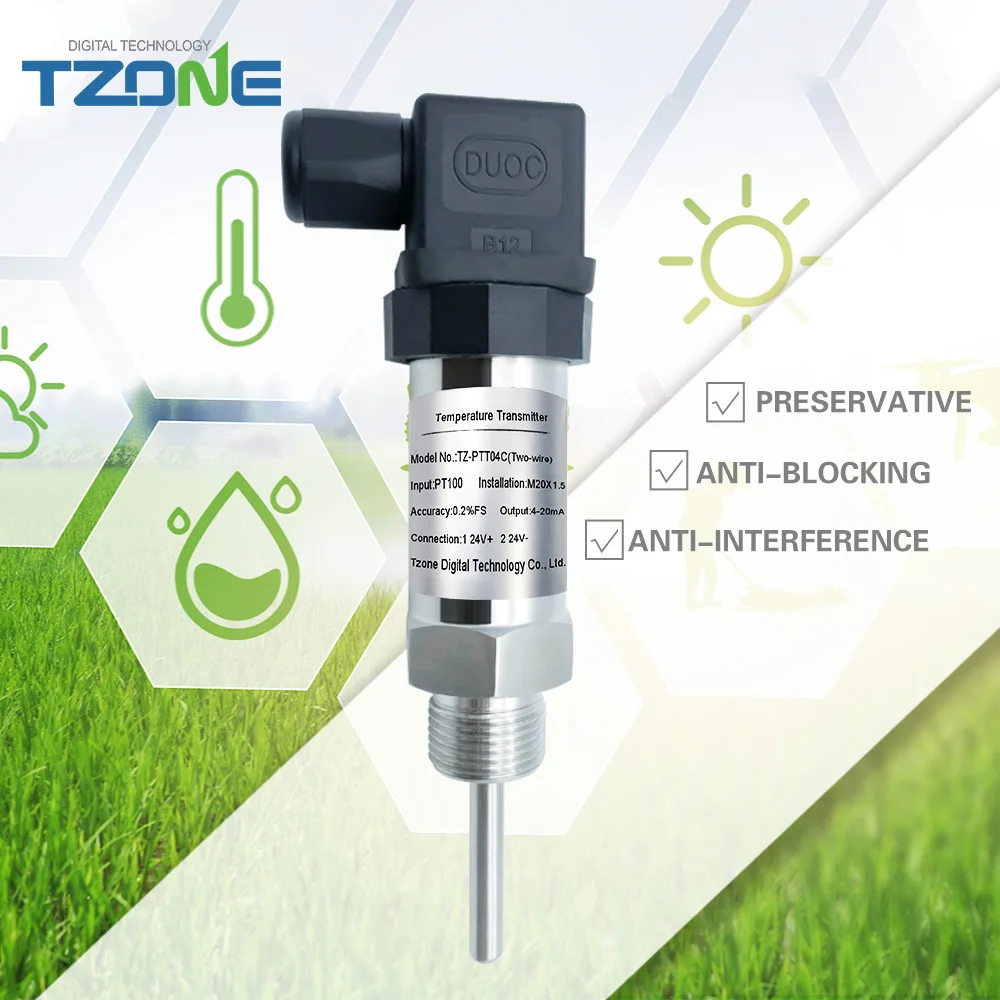 Tzone 4/3/2 wire RS485 Voltage Current PT100 Temperature Transmitter Resistant Transducer