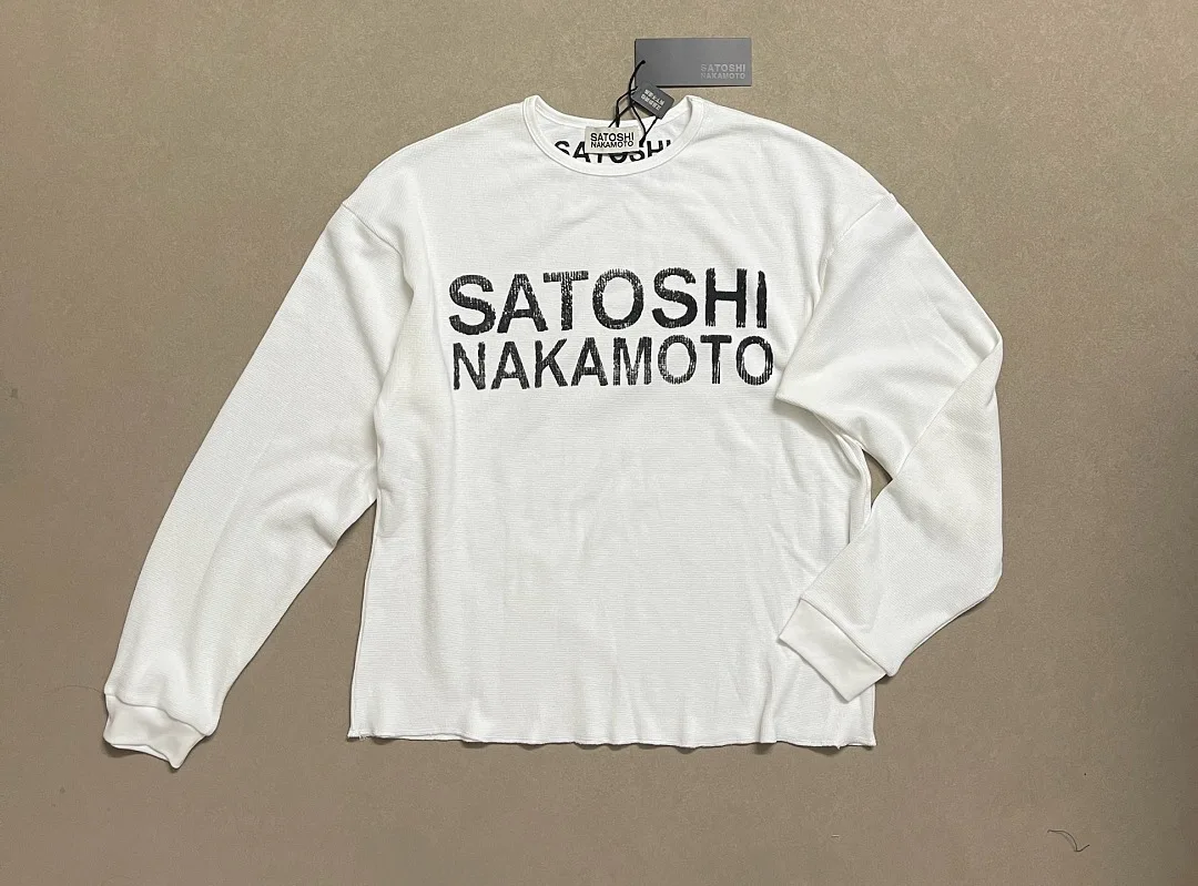 2026 Satoshi Nakamoto Classic Logo Printed Women Men Long Sleeve T shirts tees Top Grade Men Oversized Casual T shirt