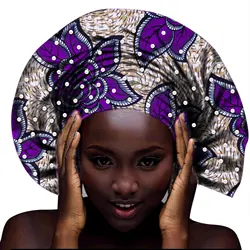Handmade Multi-color Headtie Ankara Head Decorations Wrap Scarf with Perals African Ankara Printed Head Wrap BRW WYB232