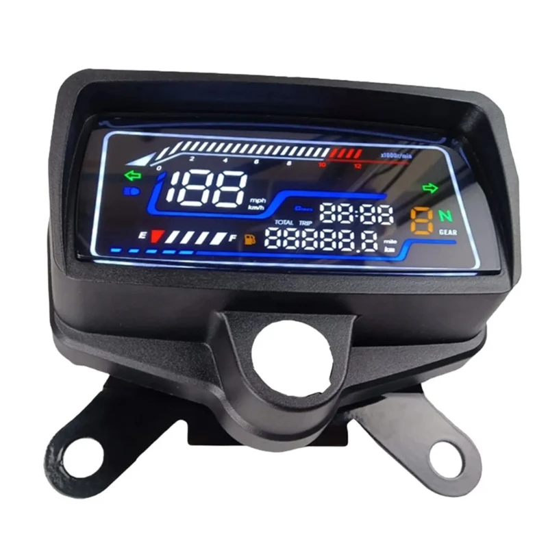 Multifunctional LED Tachometer Digital Motorcycle Dashboard with Speedometer Gauge 12V Accurate Readings for CG125 CG150