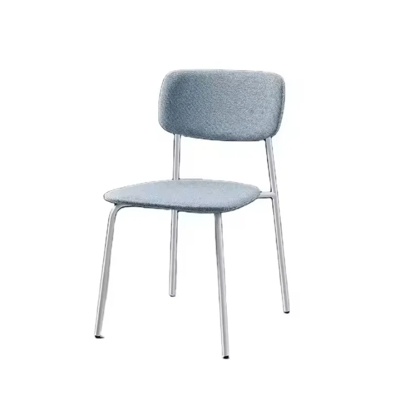 

Light Luxury Contemporary Design Metal Legs Dining Chairs with Upholstered Fabric Seat and Backrest Home Furniture
