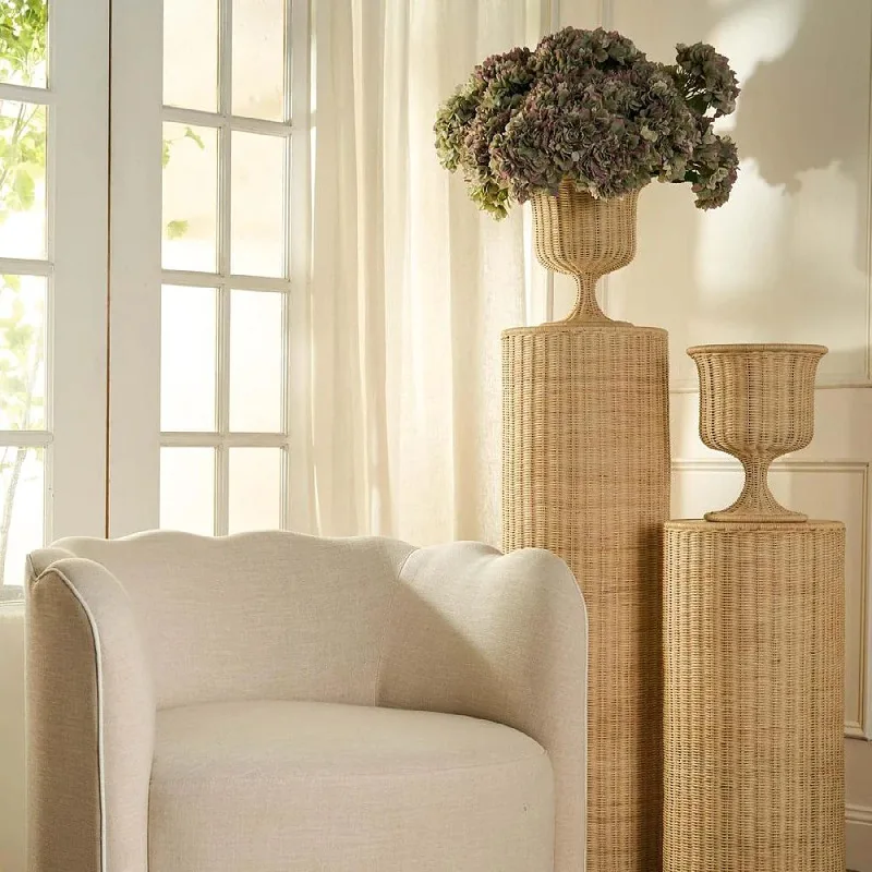Cross-border Nordic style handmade rattan vase withvase, living room pavilion, yard corridor, courtyard decoration, wabi sandy