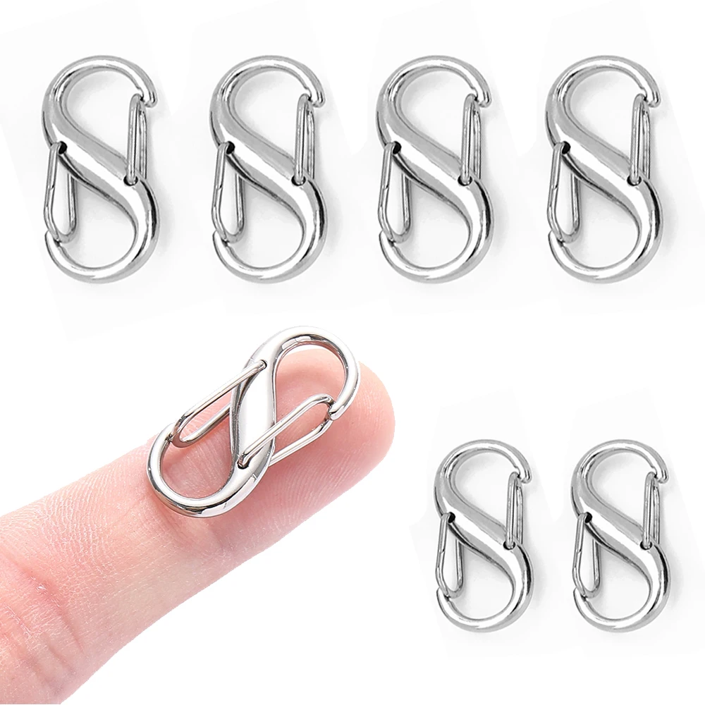 5pcs Zipper Lock Clips Bag Extender Buckle Zipper Pulls Opening Spring S Hooks for Handbag Shoulder Chain Strap DIY Accessories