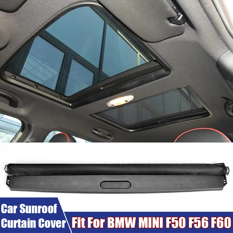 

For BMW MINI F50 F56 F60 Front Rear Car Roof Sunroof Curtain Cover Black Breathable Cloth Sunroof Visor 54107379618, 54107379619