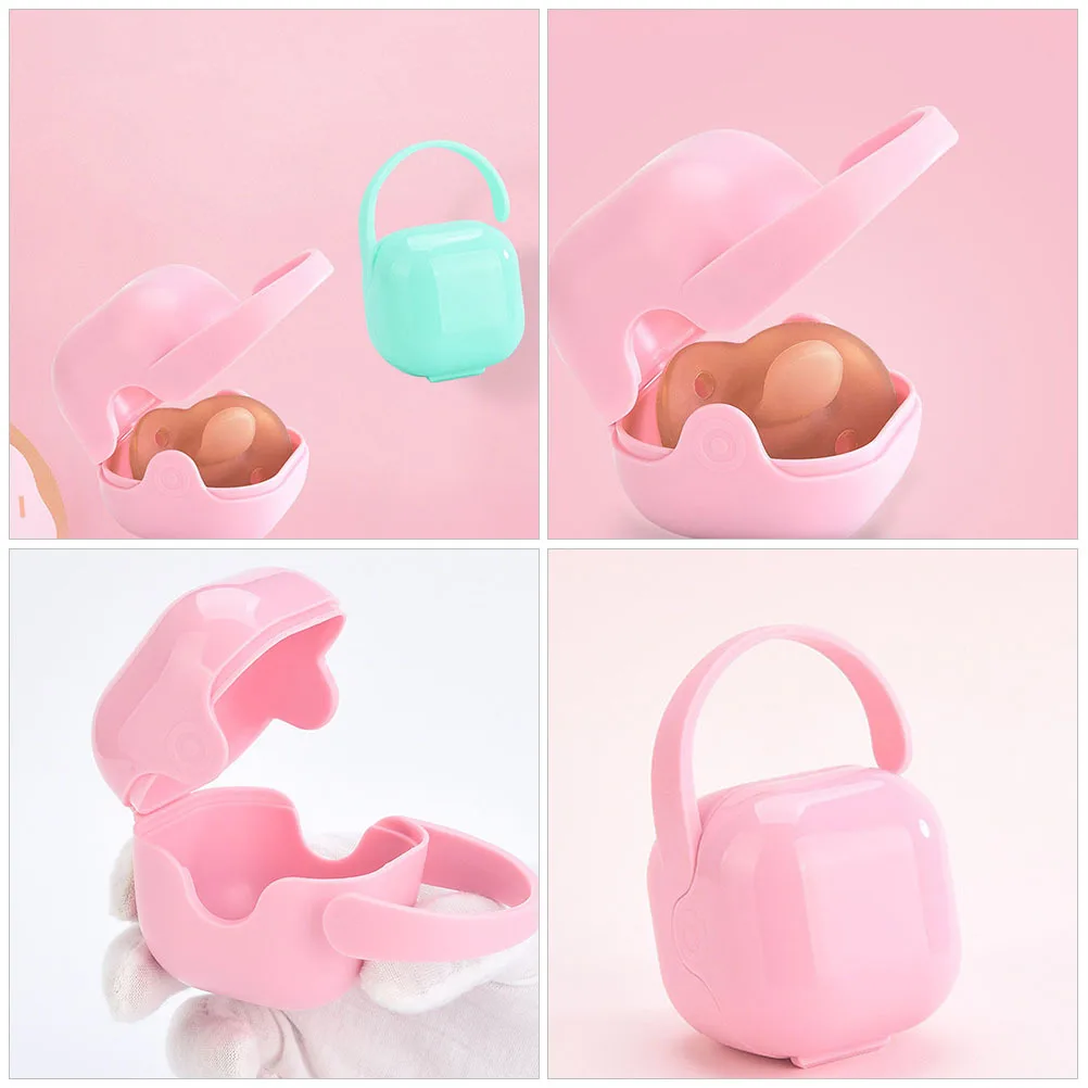 2Pcs 젖꼭지 보관 상자 여행을위한 아기 젖꼭지 홀더 케이스 휴대용 안전한 PP 소재 부드러운 가장자리 쉬운 청소