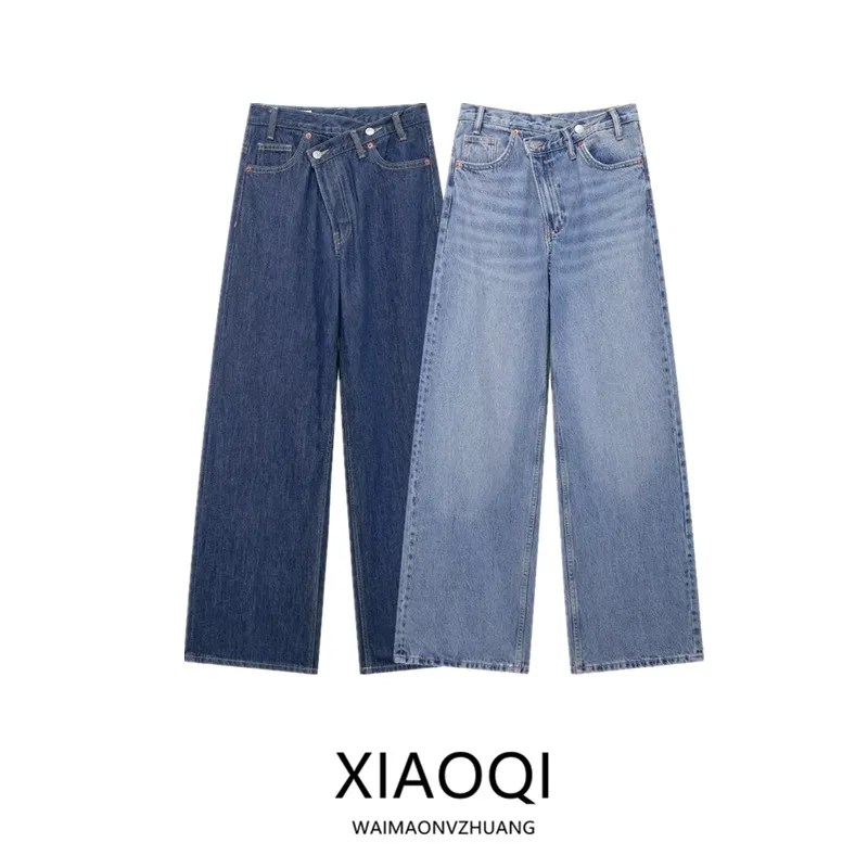 

Fall 2024 Women's High Waist Wide Leg Jeans Basic Sle Versatile Long Pants New Arrival Faionable Comfortable Denim Trousers