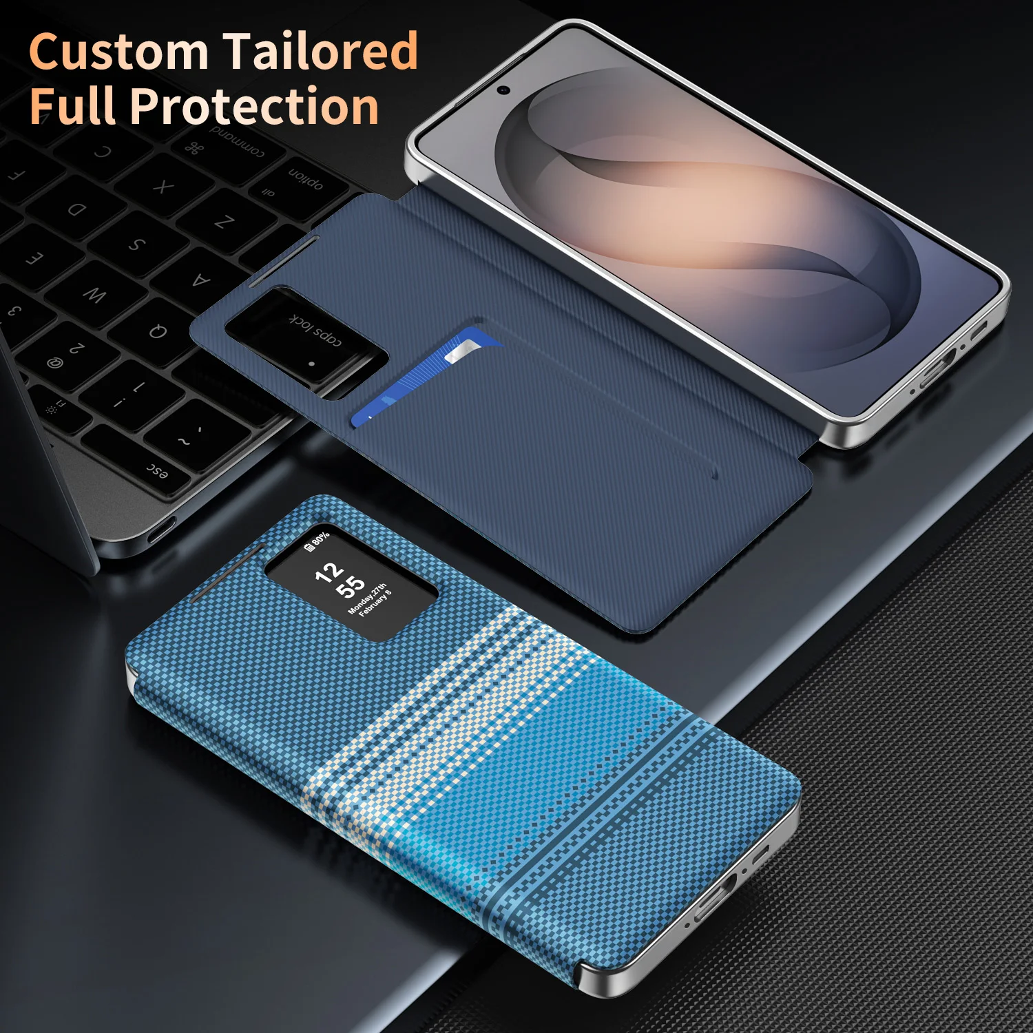 

For Samsung Galaxy A37 5G Smart Window Case, Wake Up/Sleep, Smart View Wallet Phone Protective Cover Card Pocket Case