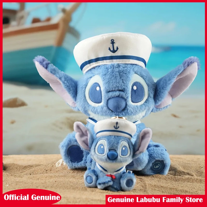 Porte-clés en peluche Disney Stitch, série marin, poupée Anime, jouets mignons et pendentif pour sac à dos, cadeau de saint valentin