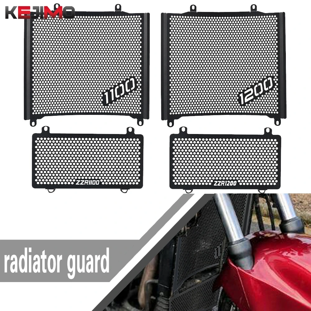 

ZZR 1200/1100 Motor Aluminum For Kawasaki ZZR1100 Ninja ZX-11 1989-2001 ZX-12 2002-2006 Radiator Grille Guard Protector Cover