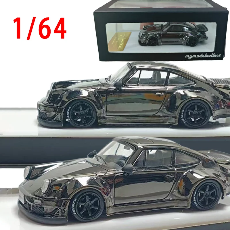 

Литой под давлением масштаб 1/64 Porsche RWB 930, модифицированная модель спортивного автомобиля с широким корпусом, сплав RWB 930, гальванический пистолет, серый коллекционный автомобиль, модель