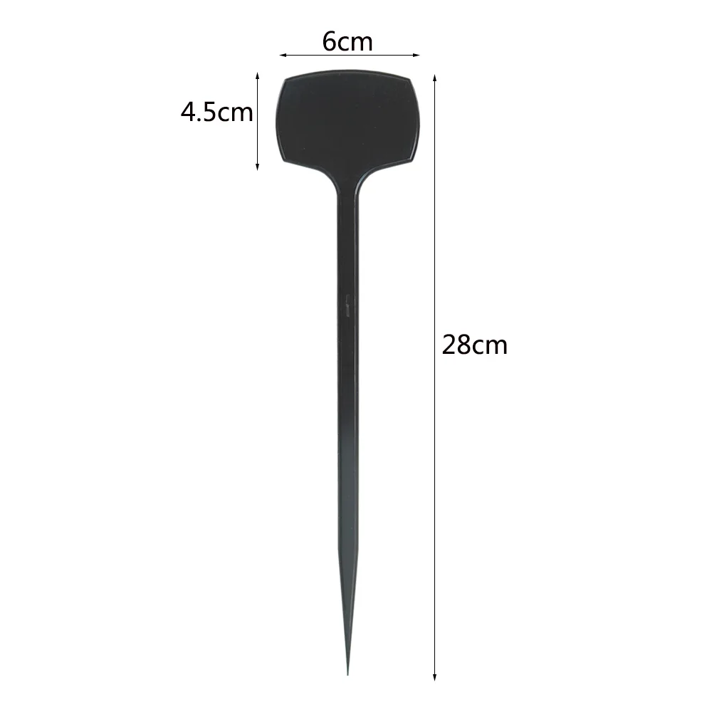 15PCS Black Plastic Plant Tags Gather Anti UV Waterproof Labels Nursery Potted Markers Re-usable Stakes Sign for Orchard Garden