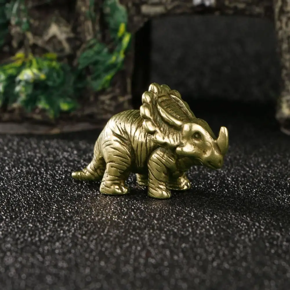Pure Copper Dinosaur Triceratops Antique Decorative Ornaments New Handmade