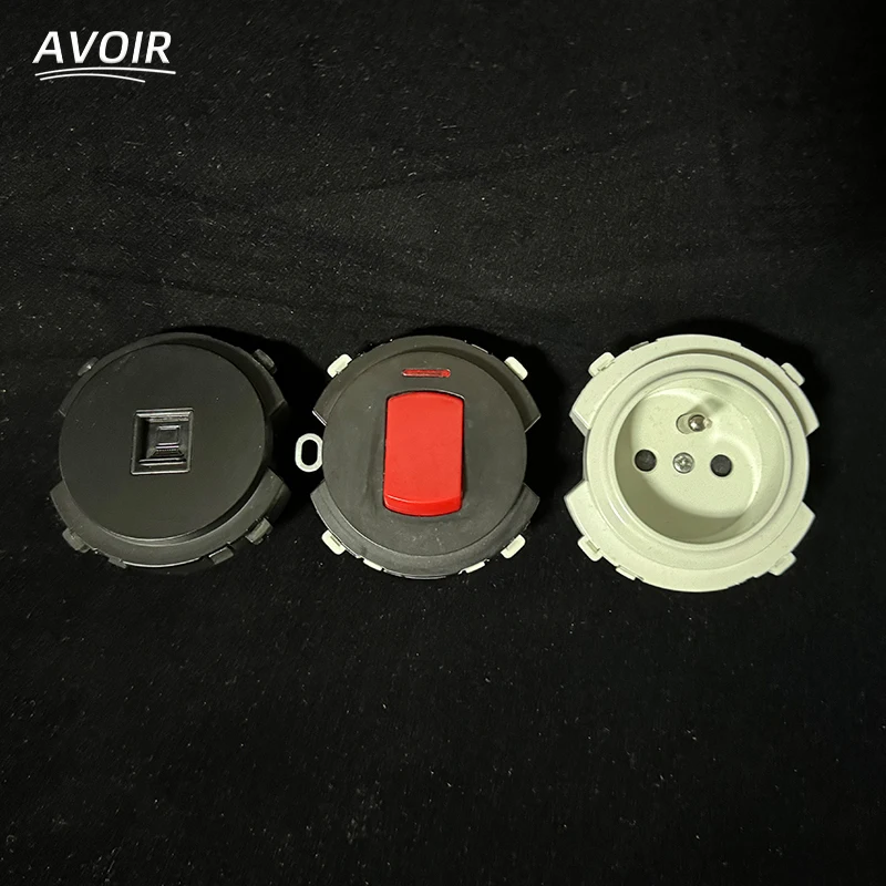 Avoir Diy Free Combination Wall Power Socket Black White Function Module RJ45 FR Plug 20A Switch Electrical Outlet