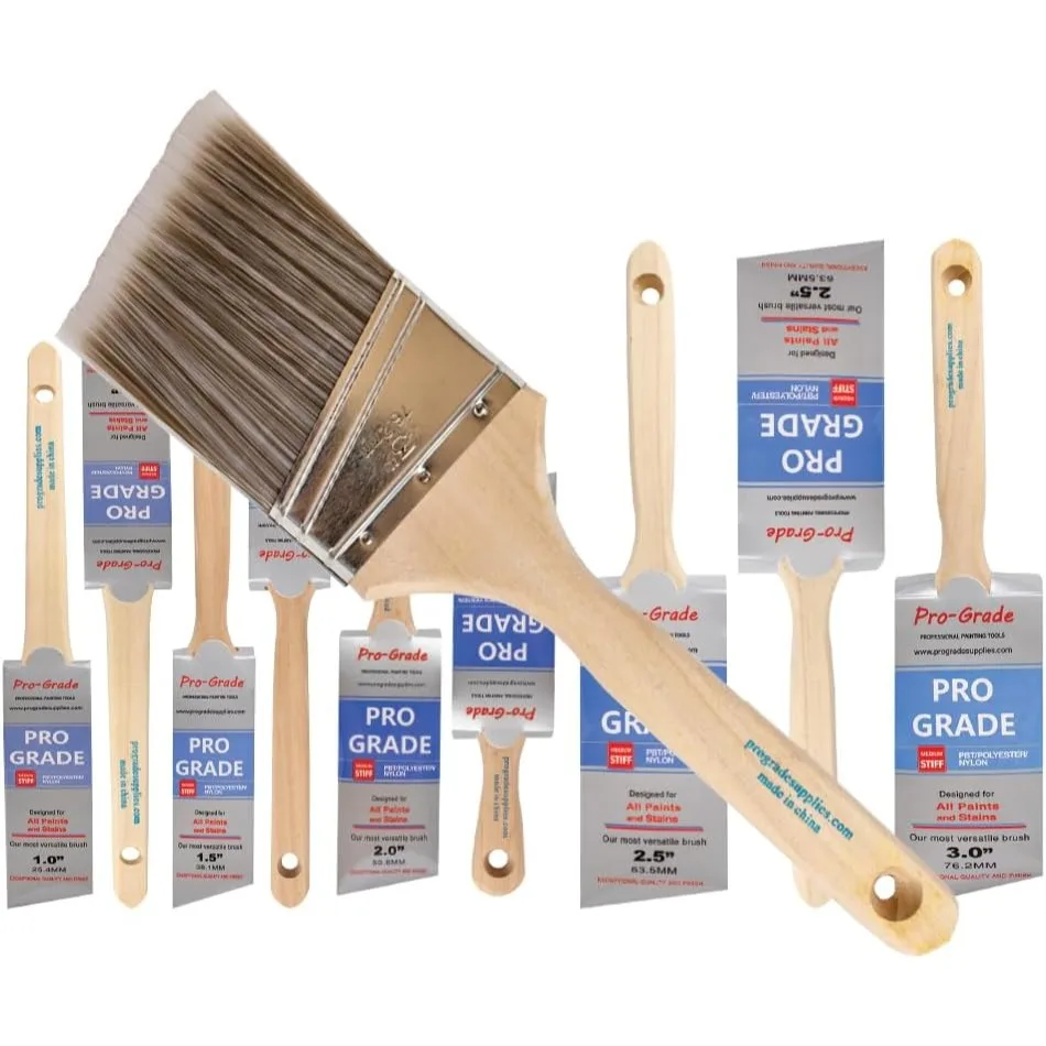 

10-Pack Angle Paint Brush Set for Walls and Trim with Wooden Handle