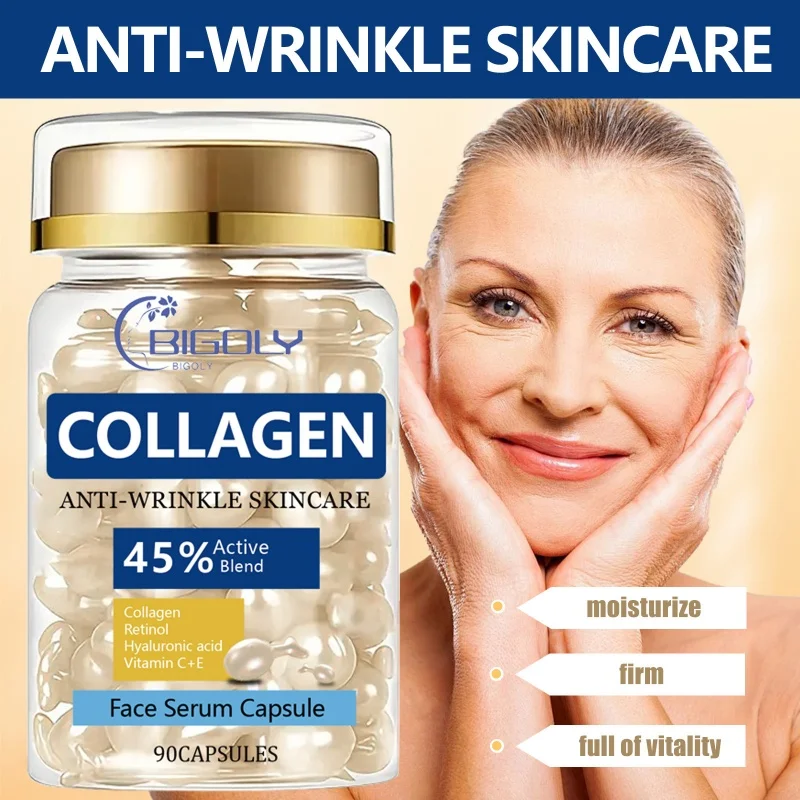 Retinol Collagen Moisturizing Skin Care Essence, Containing Collagen and Other Skin Care Ingredients, Nourishes, Moisturizes, and Brightens the Complexion, Making the Skin Delicate, Smooth, and Elastic Individually Packaged, Clean and Hygienic
