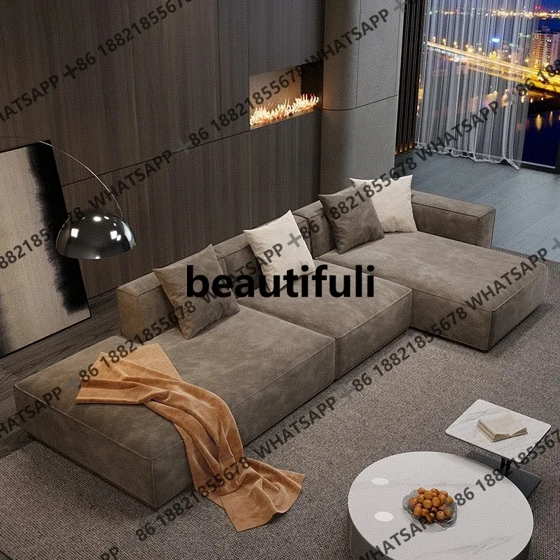 

H Italian minimalist modern size apartment living room combination corner princess sofa