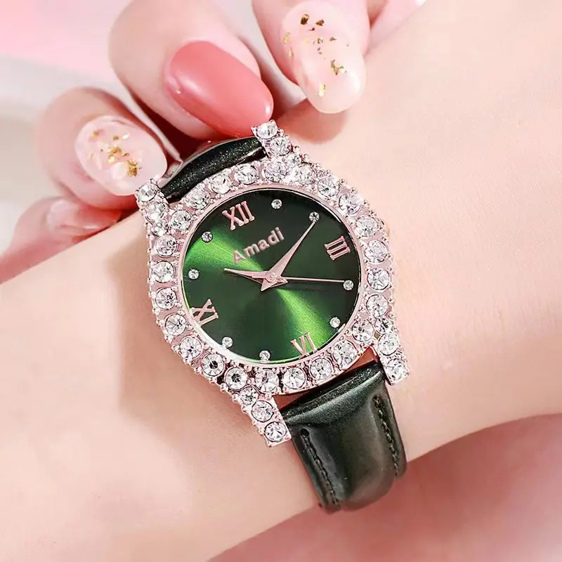 Elegante Luxe Shell Gezicht Dameshorloges Strass Quartz Polshorloges Casual Horloges Voor Vrouwen Als Dames Geschenken Reloj Mujer