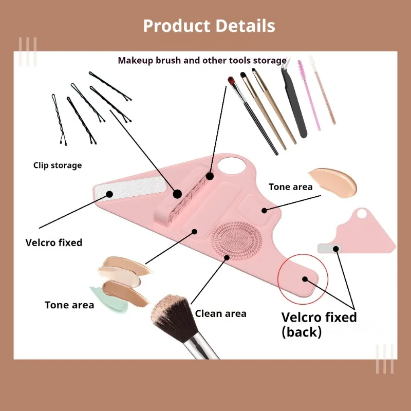 Silicone makeup auxiliary hand strap Multifunctional makeup brush Beauty tool strap Cleaning area Wrist strap