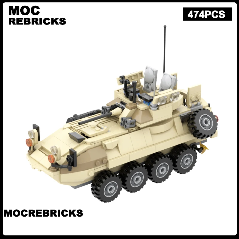 WW2 سلسلة الحرب العسكرية الولايات المتحدة LAV-25 مركبة مدرعة خفيفة MOC بنة نموذج لتقوم بها بنفسك التكنولوجيا الطوب لغز اللعب هدية عيد ميلاد #3