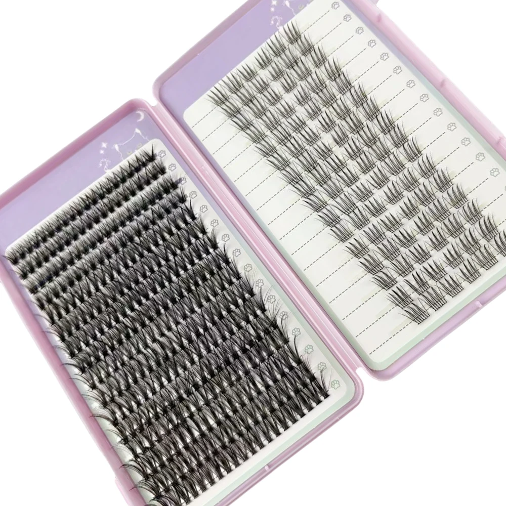 Mieszane rzęsy 9D z imitacji norek, 400 pakietów, naturalne przedłużanie rzęs, pojedyncze kępki rzęs, narzędzia do makijażu, rzęsy 10-16mm