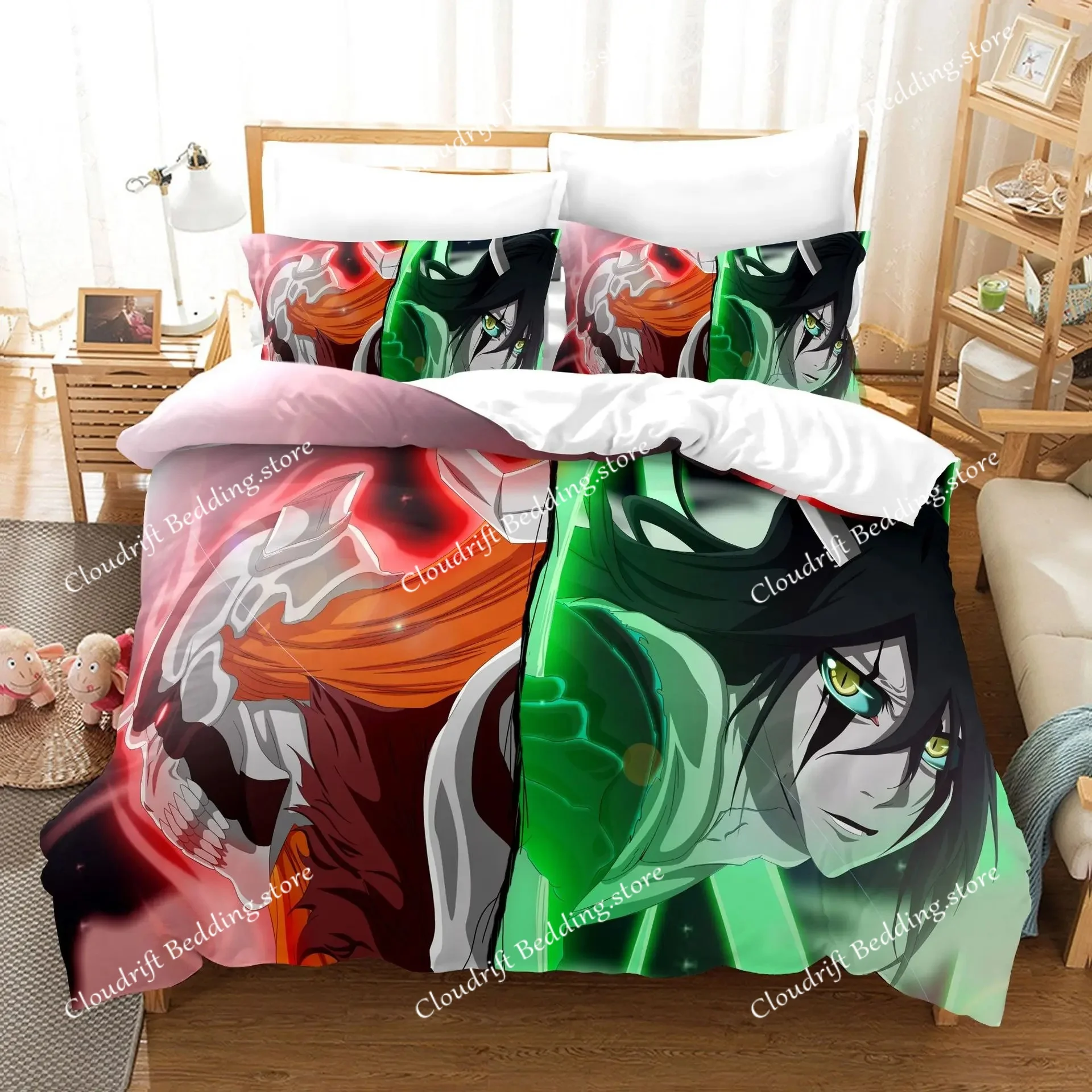 

Japanese Anime Shinigami Bedding Set This war Print Duvet Cover Pillowcase Teenagers and children quilt cover Various siz