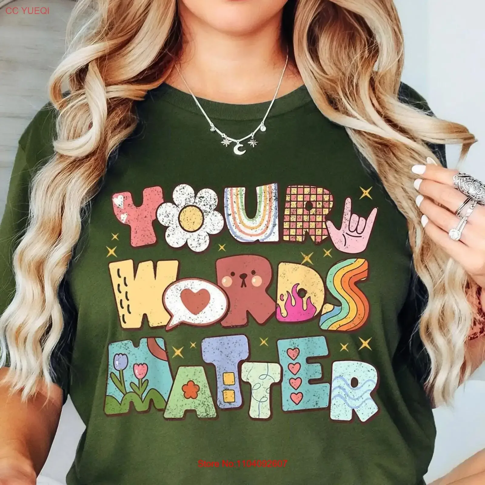 Your Words Matter T Shirt AAC SPED Teacher Inclusion Neurodiversity Bcba Slp OT Teachers Special Education vintage Washed