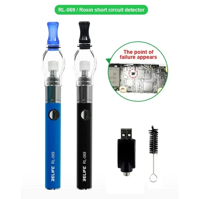 RELIFE RL-069 Rosin Atomizer Rosin Flux Pen USB Charging Welding Short Circuit Detection for Phone PCB Soldering Repair Tool