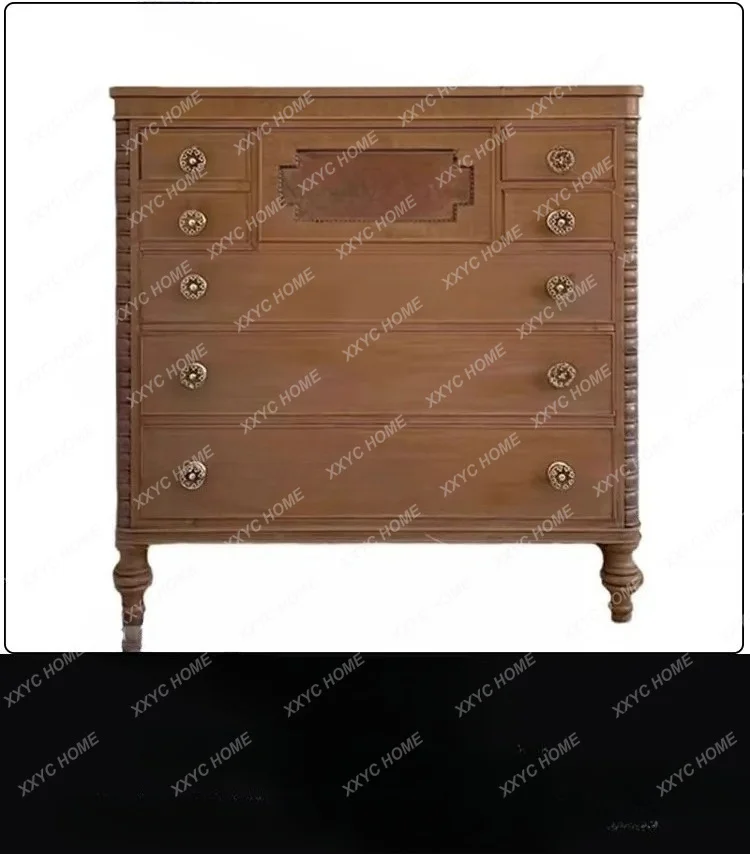 

retro solid wood porch locker living room aisle retro seven-bucket cabinet