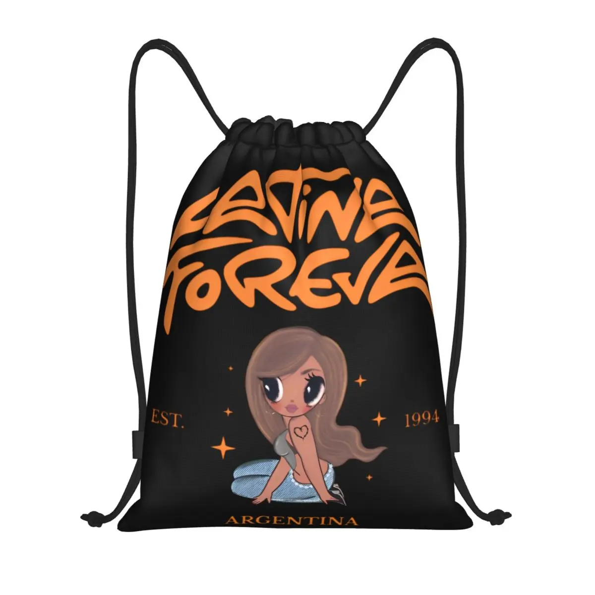 

Custom Karol G Latina Foreva Drawstring Backpack Gym Sports Sackpack String Bags for Exercise