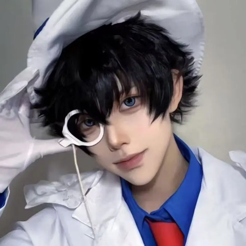 New Practical Conan Detective Hat Anime Surroundings Single Side White Glasses Cosplay Accessory for Comic Conventions