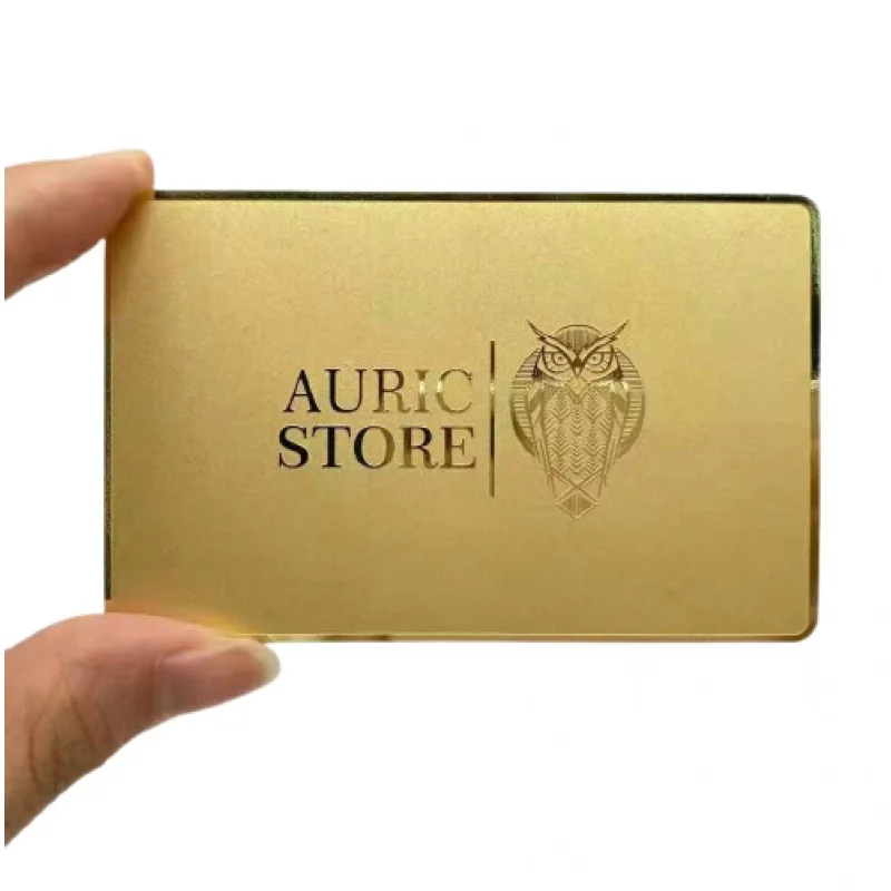 

100pcs Wholesale Cheap Custom Gold Foil Business Cards Engraved Stainless Steel Laser Cut Silver Mirror metal business cards