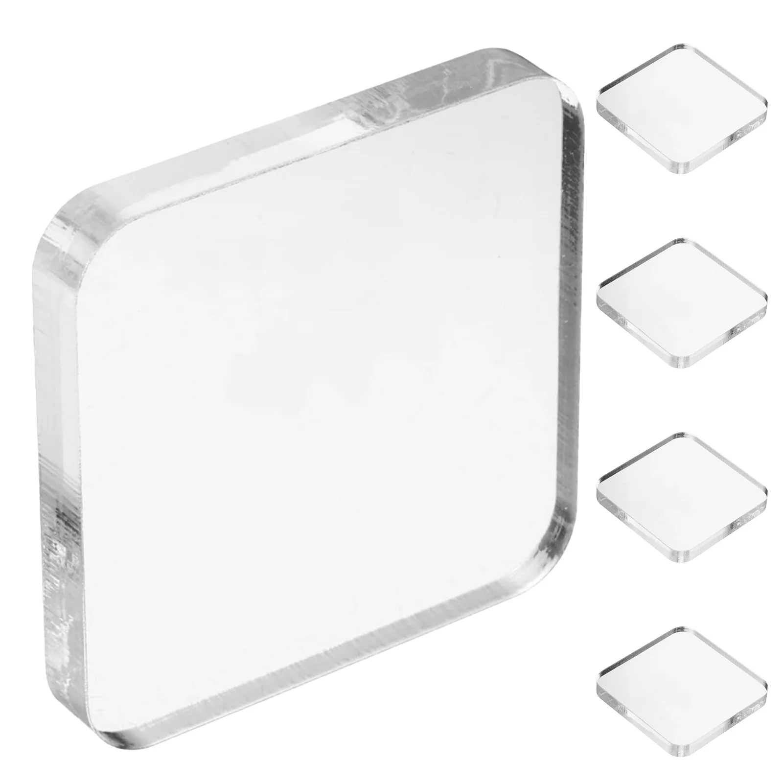 Bloque acrílico transparente para niños, superficie de montaje para manualidades, 10x10cm, para estampado, álbum de recortes, actividades de pintura, esencial, 5 uds.