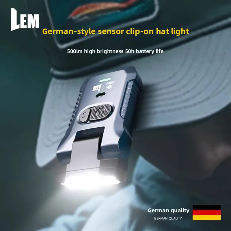 SH68 EDC Sensor Headlamp - 1300mAh USB-C Rechargeable Powerful LED Headlight with Infrared Switch for Fishing