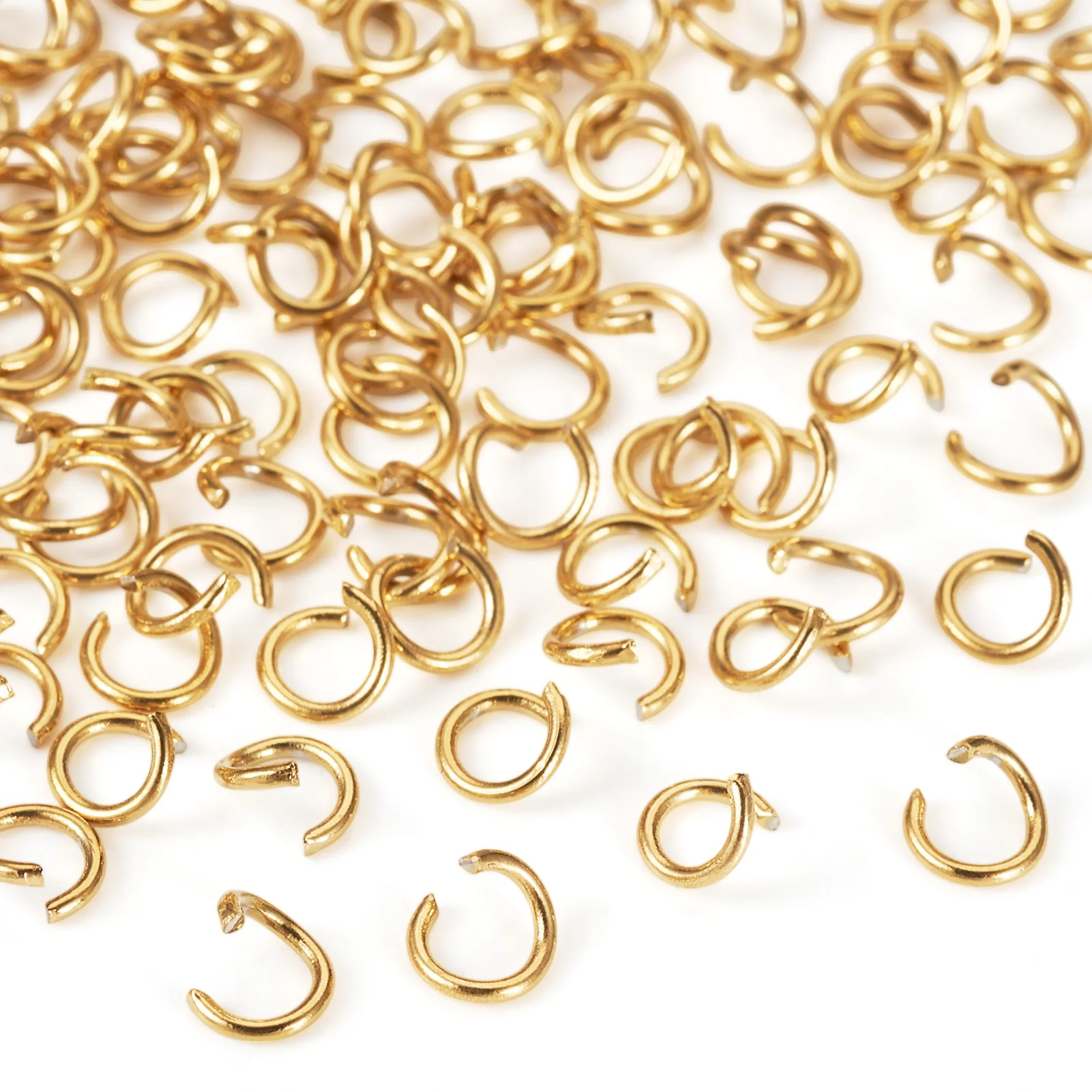 

Pandahall 200pc 18K Golden Plated Open Jump Rings 304 Stainless Steel Connector for Jewelry Making Crafts Supplies 3/4/5/6/7/8mm