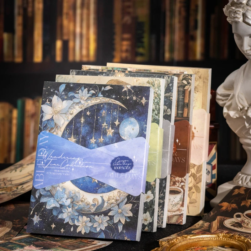 

100 sheets - vintage and exquisite writing paper for handwritten journals, decorative paper, suitable for DIY scrapbooking, hand