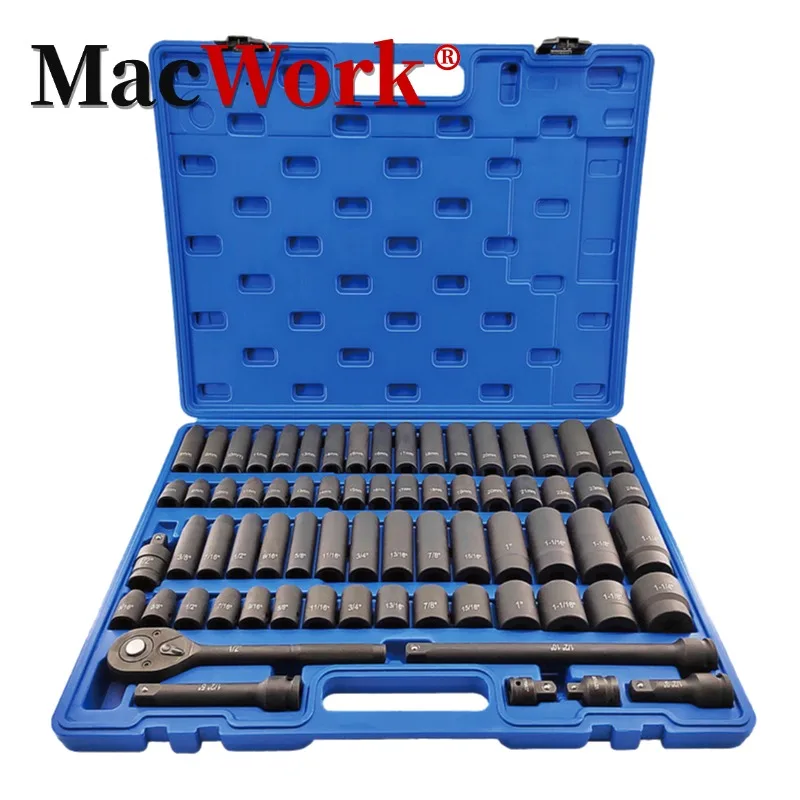 

70 Pcs Socket Wrench Set 1/2 Zoll Antrieb SAE 5/16-1-1/4 Inch Standard/Deep Sockets with Extension Bars Impact Socket Set