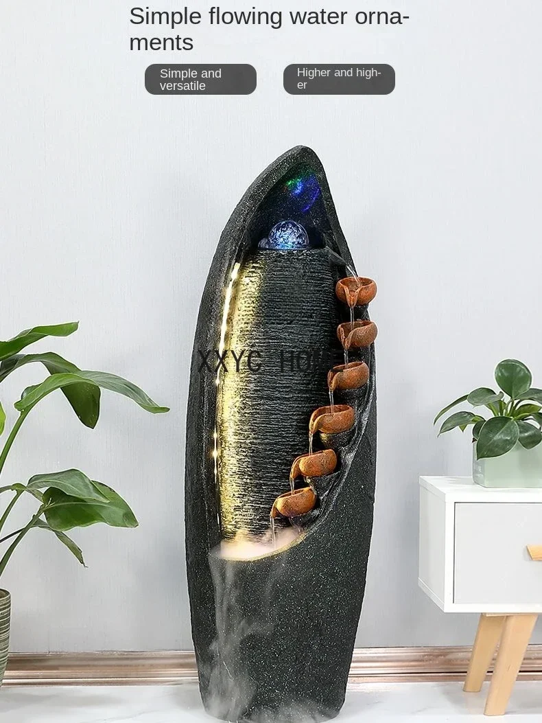 Decorazione della fontana dell'acqua del soggiorno Pavimento dell'acqua circolante fortunato Decorazione semplice per interni Palla della buona fortuna