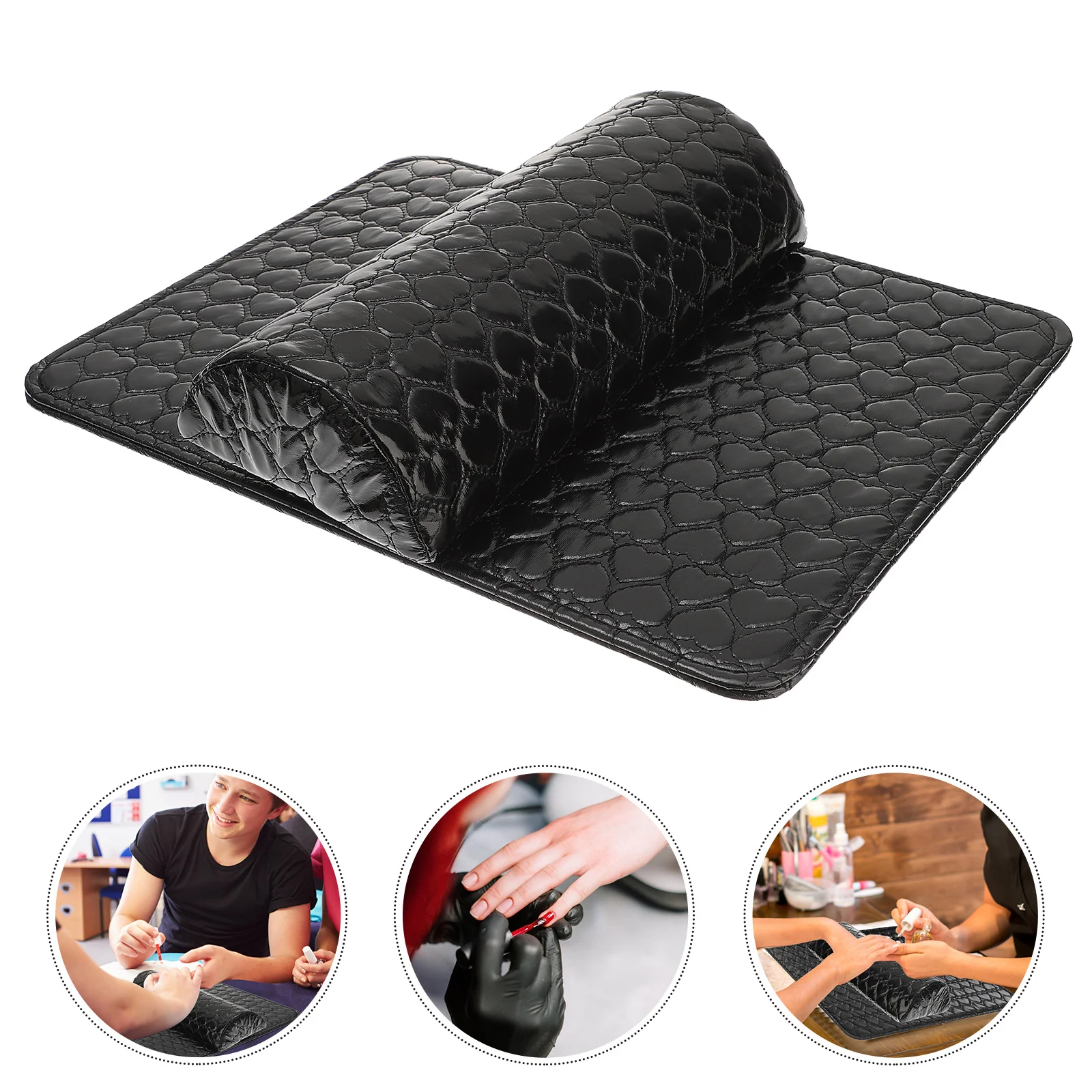 

1 Set/2pcs Nail Salon Manicure Arm Wrist Rest Sponge Holder Mat (Black)